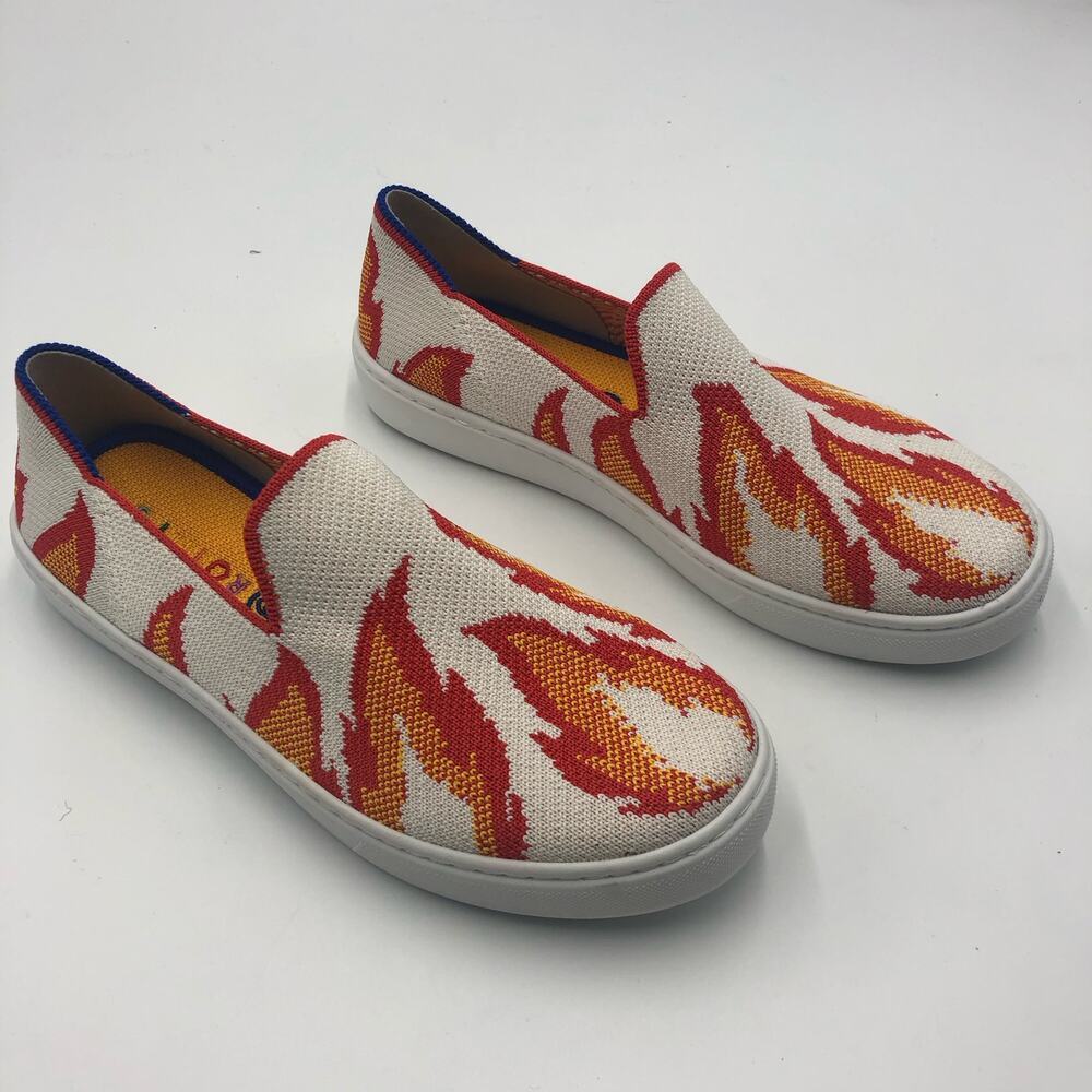 Rothy's Youth Flame Textile The Kids Sneaker Flat Shoes US K 4